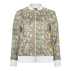 Олимпийка женская Доллары 1, 2, 10, 100 банкноты, цвет: 3D-белый