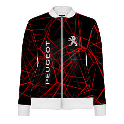 Олимпийка женская Peugeot: Красные тонкие линии, цвет: 3D-белый