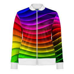 Олимпийка женская Color line neon pattern Abstraction Summer 2023, цвет: 3D-белый