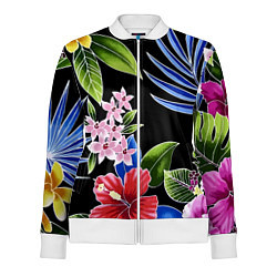 Олимпийка женская Floral vanguard composition Летняя ночь Fashion tr, цвет: 3D-белый