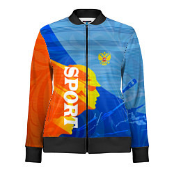 Олимпийка женская РОССИЯ - СПОРТ - ГЕРБ, цвет: 3D-черный