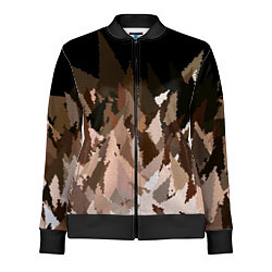 Олимпийка женская Abstract mosaic pattern brown and black, цвет: 3D-черный