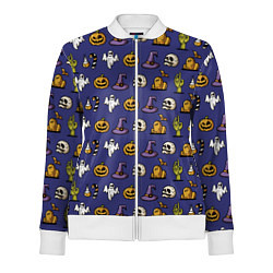 Олимпийка женская Halloween pattern, цвет: 3D-белый
