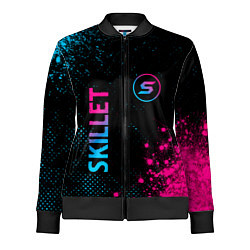 Олимпийка женская Skillet - neon gradient: надпись, символ, цвет: 3D-черный