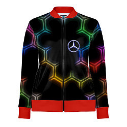Олимпийка женская Mercedes - neon pattern, цвет: 3D-красный
