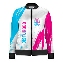 Женская олимпийка Disturbed neon gradient style: надпись, символ