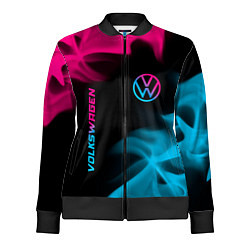 Олимпийка женская Volkswagen - neon gradient: надпись, символ, цвет: 3D-черный