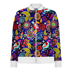 Олимпийка женская Multicolored floral patterns, цвет: 3D-белый