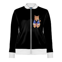 Олимпийка женская Kimono cat, цвет: 3D-белый