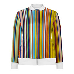 Олимпийка женская Абстрактное множество разноцветных листов, цвет: 3D-белый