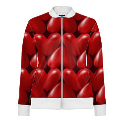 Олимпийка женская Red hearts, цвет: 3D-белый