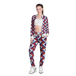 Олимпийка женская Россия - плетёнка, цвет: 3D-белый — фото 2