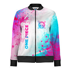 Женская олимпийка One Piece neon gradient style: надпись, символ