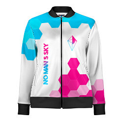 Олимпийка женская No Mans Sky neon gradient style: надпись, символ, цвет: 3D-черный