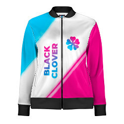 Женская олимпийка Black Clover neon gradient style: надпись, символ