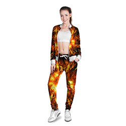 Олимпийка женская Fire abstract, цвет: 3D-белый — фото 2