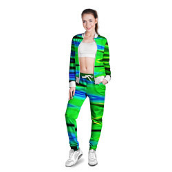 Олимпийка женская Green blut geometry, цвет: 3D-белый — фото 2