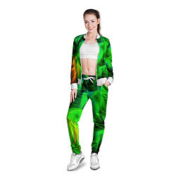 Олимпийка женская Зеленый абстрактный дым, цвет: 3D-белый — фото 2