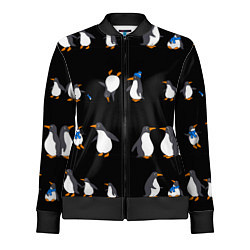 Олимпийка женская Веселая семья пингвинов, цвет: 3D-черный