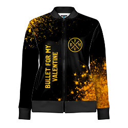 Олимпийка женская Bullet For My Valentine - gold gradient вертикальн, цвет: 3D-черный