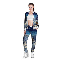 Олимпийка женская Деревня новогодняя, цвет: 3D-белый — фото 2