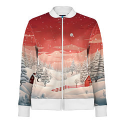 Олимпийка женская Завораживающий зимний пейзаж, цвет: 3D-белый