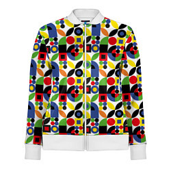 Олимпийка женская Паттерн из геометрических фигур, цвет: 3D-белый