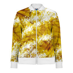 Олимпийка женская Желто-белая абстракция, цвет: 3D-белый