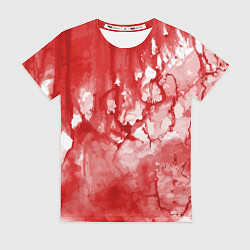 Женская футболка Кровь акварельная на Хеллоуин