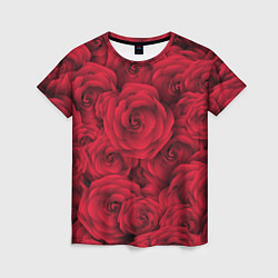 Футболка женская Красные розы, цвет: 3D-принт