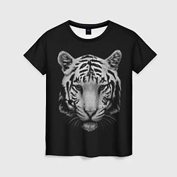 Футболка женская Серый тигр, цвет: 3D-принт