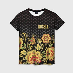 Футболка женская Russia: black edition, цвет: 3D-принт