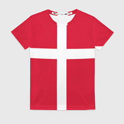 Футболка женская Флаг Дании, цвет: 3D-принт