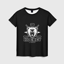 Футболка женская Bear hockey, цвет: 3D-принт