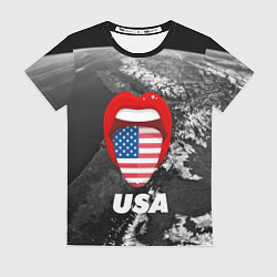 Футболка женская USA, цвет: 3D-принт