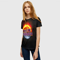 Футболка женская Black Sabbath земля в огне, цвет: 3D-принт — фото 2