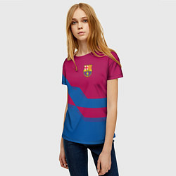 Футболка женская Barcelona FC: Blue style, цвет: 3D-принт — фото 2
