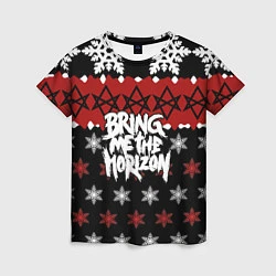 Футболка женская Праздничный Bring Me the Horizon, цвет: 3D-принт