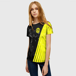 Футболка женская FC Borussia Dortmund: Abstract, цвет: 3D-принт — фото 2