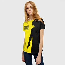 Футболка женская PUBG: Yellow Shadow, цвет: 3D-принт — фото 2