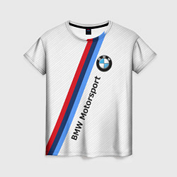 Футболка женская BMW Motorsport: White Carbon, цвет: 3D-принт