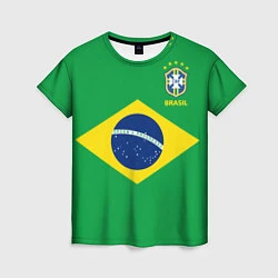 Женская футболка Сборная Бразилии: зеленая