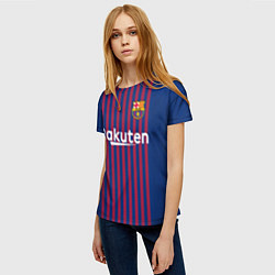 Футболка женская FC Barcelona: Messi Home 18/19, цвет: 3D-принт — фото 2
