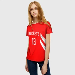 Футболка женская Rockets: James Harden 13, цвет: 3D-принт — фото 2