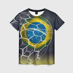 Футболка женская Brazil Football, цвет: 3D-принт