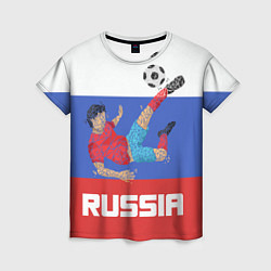 Футболка женская Russia Footballer, цвет: 3D-принт