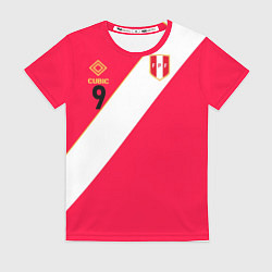 Футболка женская Форма сборной Перу #9, цвет: 3D-принт