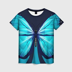 Футболка женская Голубая бабочка, цвет: 3D-принт
