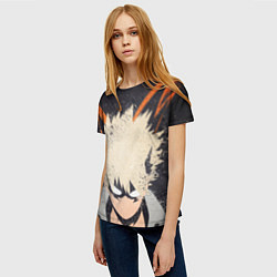 Футболка женская KATSUKI BAKUGOU рыжее из головы, цвет: 3D-принт — фото 2