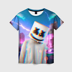 Футболка женская Marshmello: Glitch Effect, цвет: 3D-принт